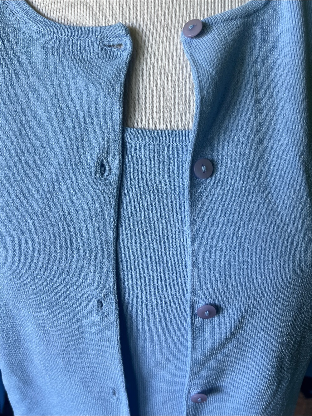 Talbots Light Blue Women's Cardigan and Tank Set - Picture 2 of 6